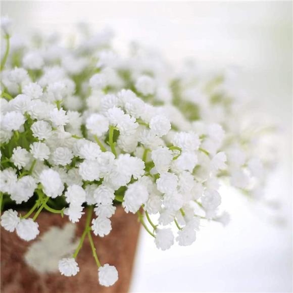 10PCS 30 Bunches White Babys Breath Flowers Artificial White Fake Flowers - Picture 2 of 6